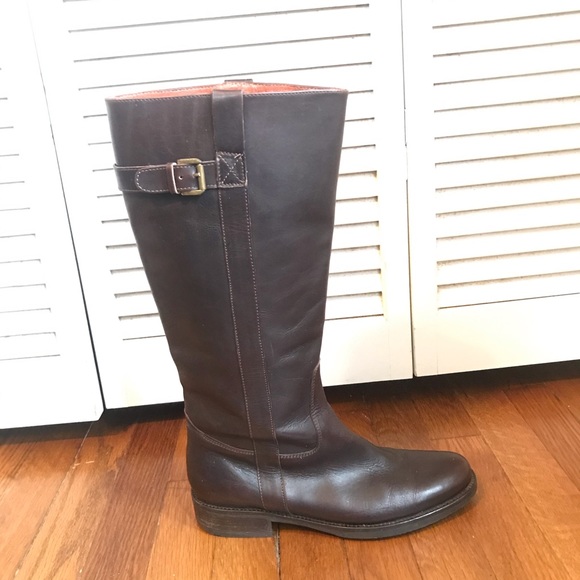 BEAUTIFUL JCrew Dark Brown Leather Riding Boots - Picture 2 of 7